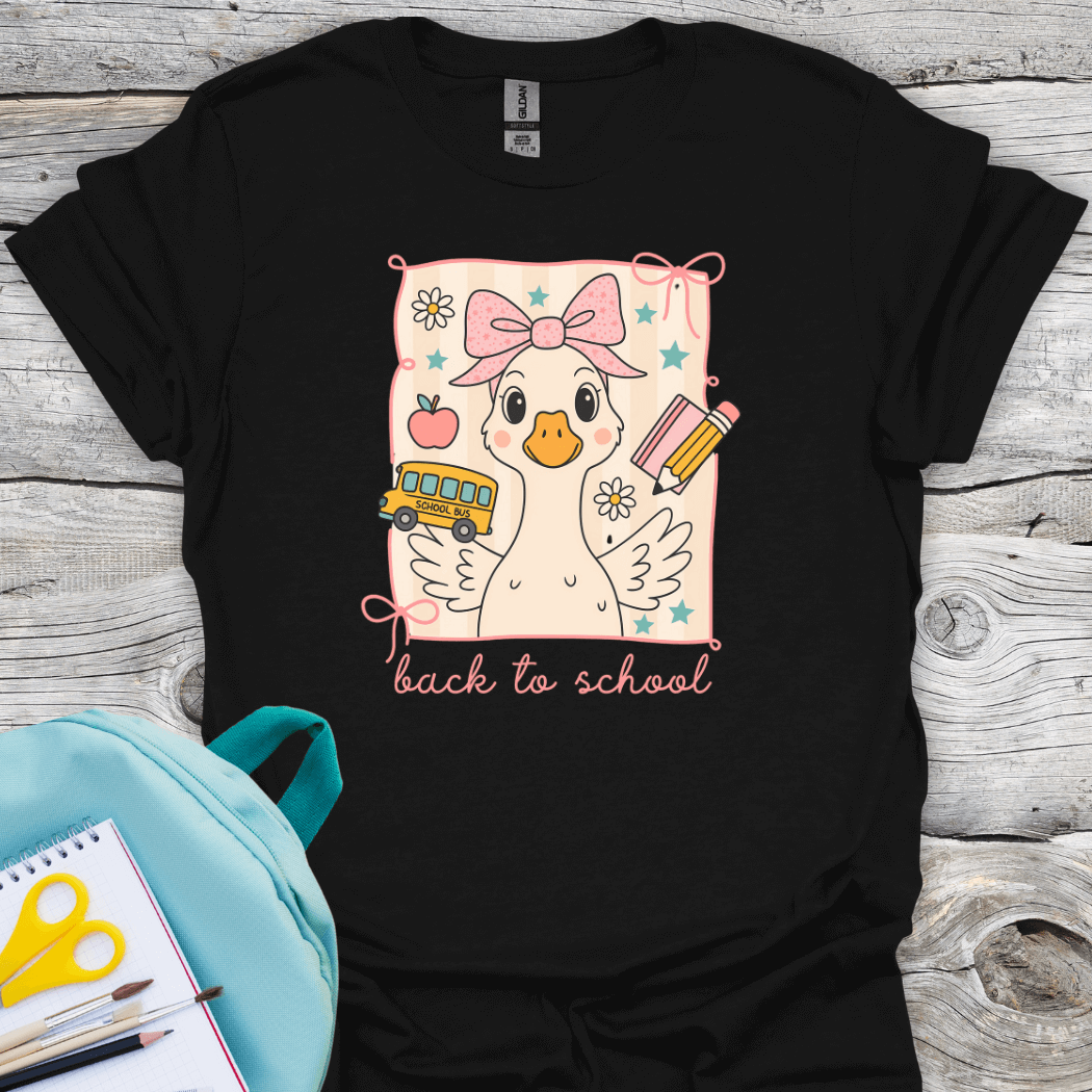 Back to school girl goose black tshirt