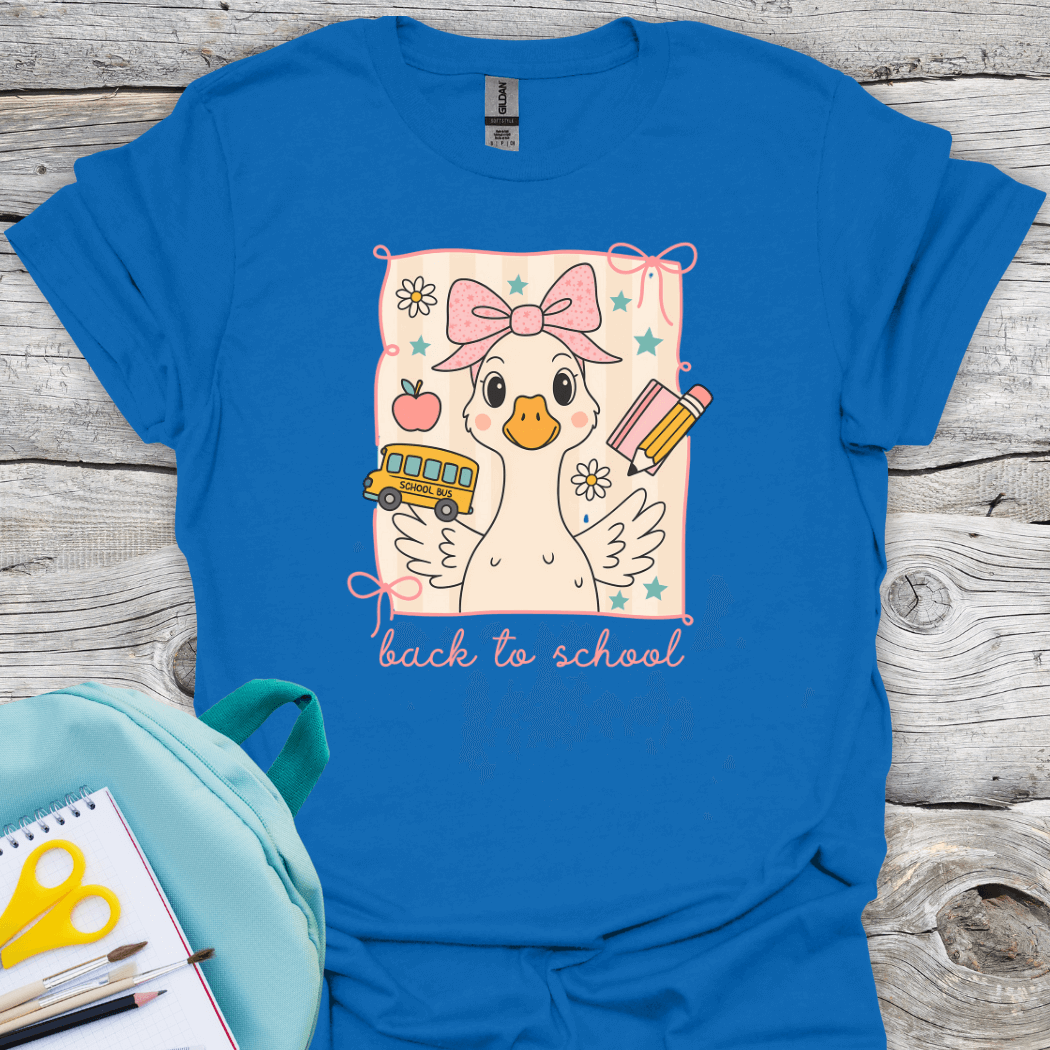 Back to school girl goose royal blue tshirt