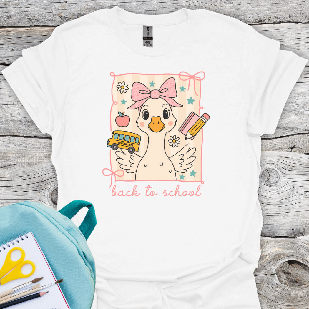 Back to school girl goose white tshirt