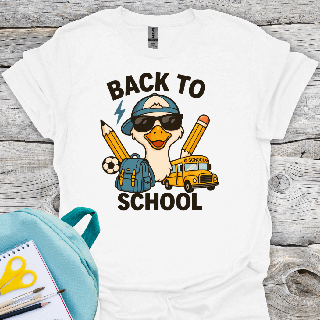 Back to school goose white tee