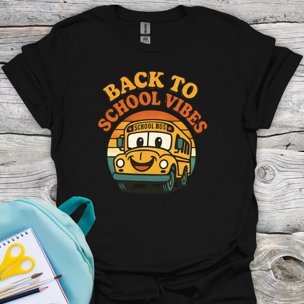 Back to school vibes tee black