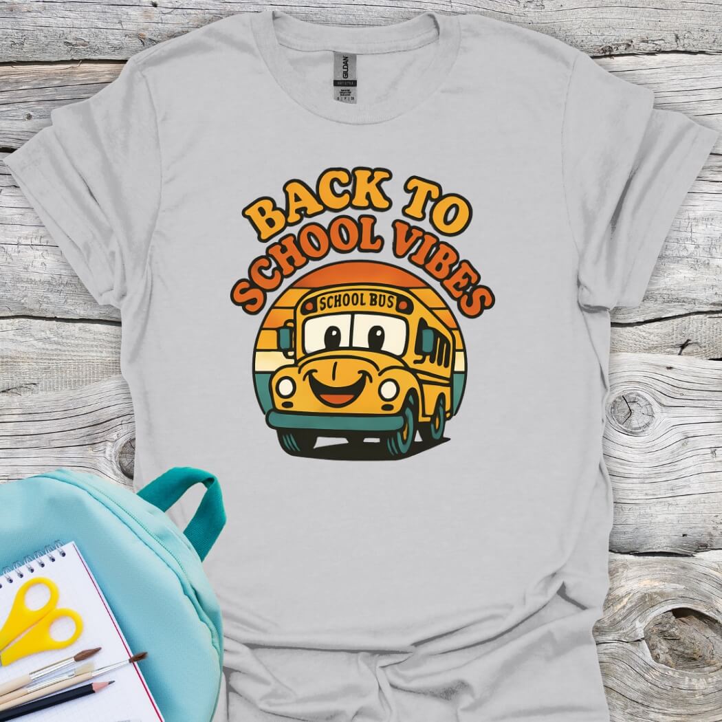 Back to school vibes tee grey