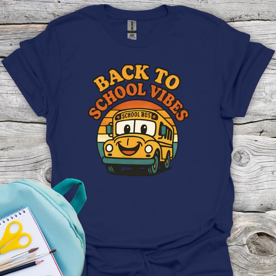 Back to school vibes tee navy