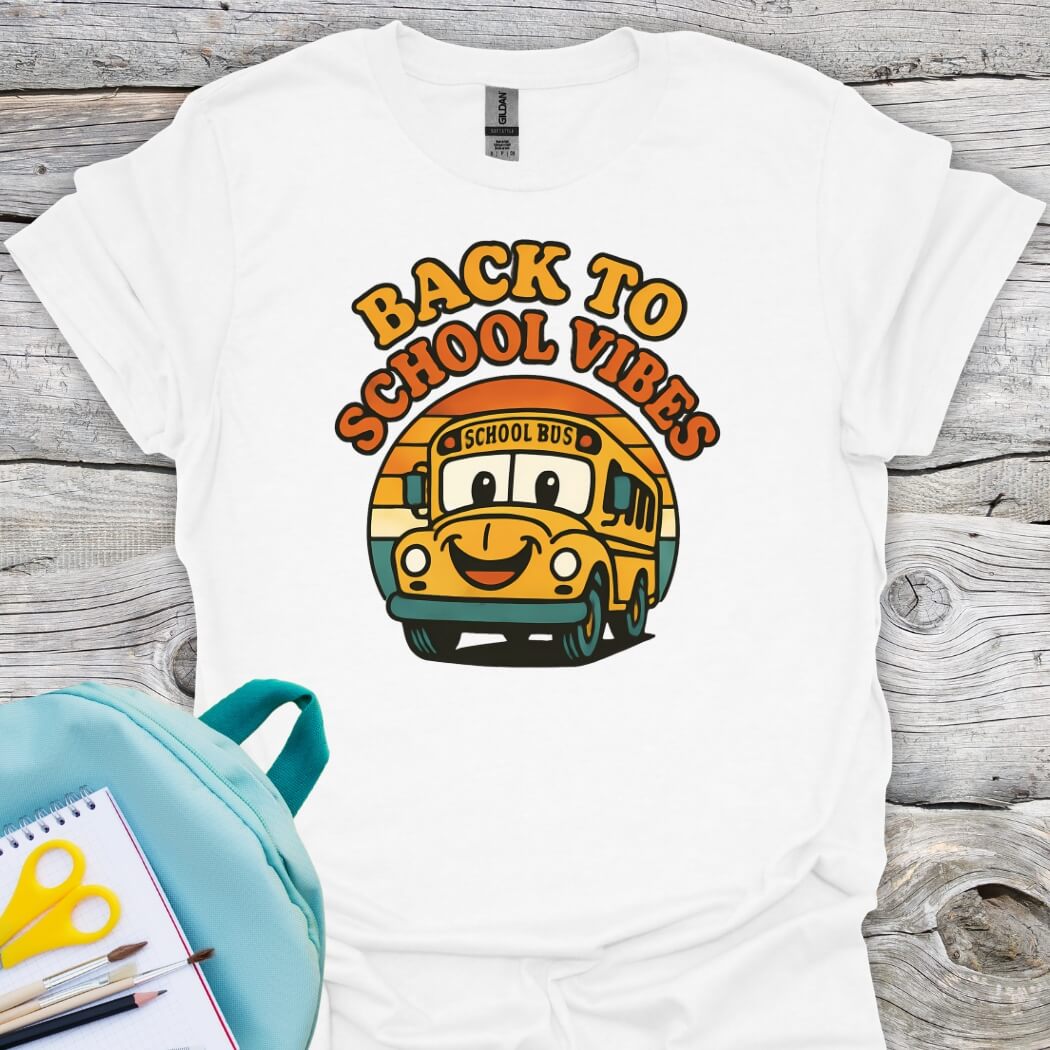 Back to school vibes tee white
