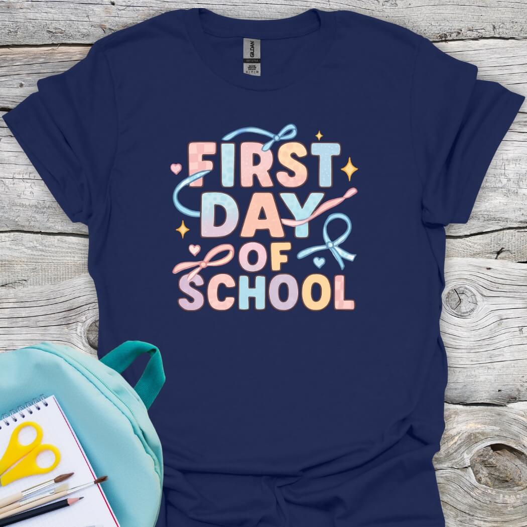 First day of school navy shirt