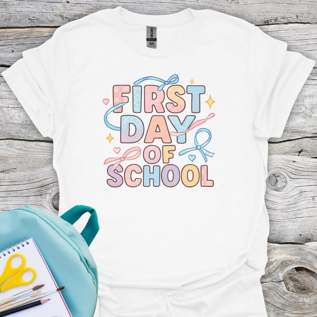 First day of school white shirt