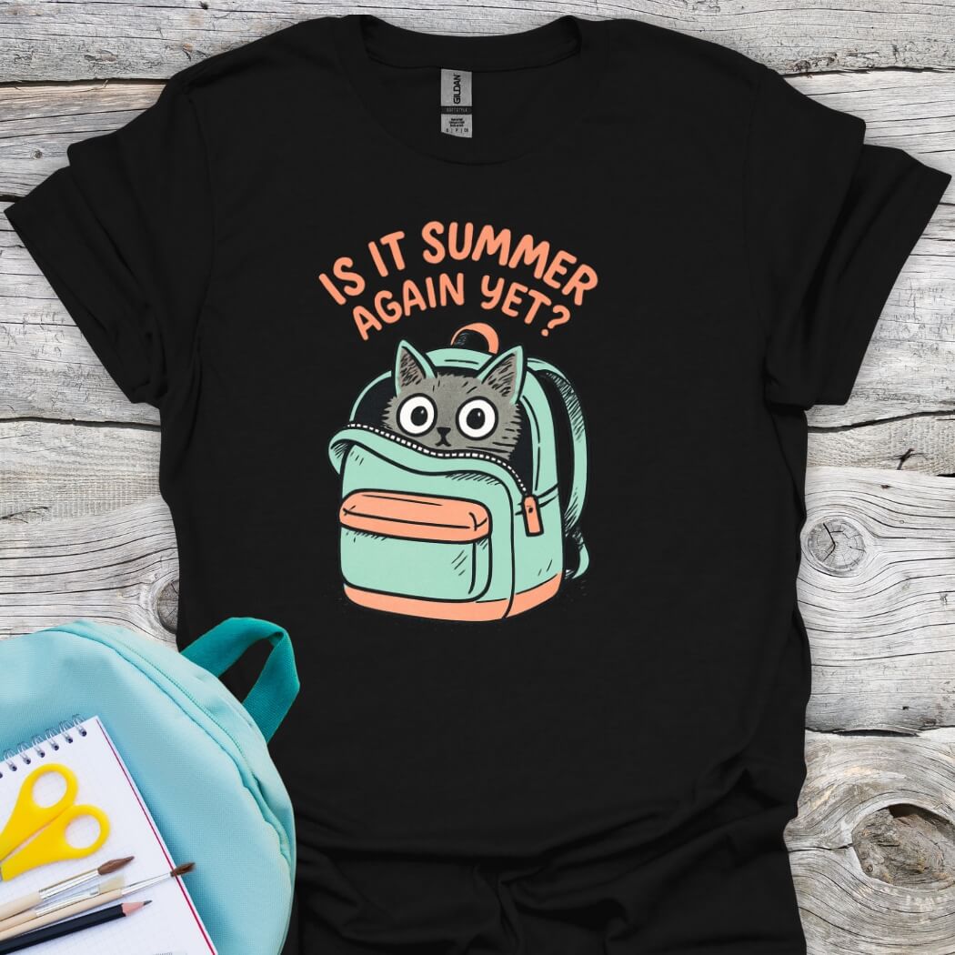 Is it sommer again yet back to school tee black