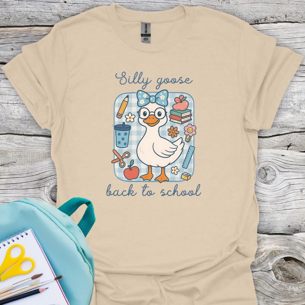 Silly goose back to school sand cute graphic tee