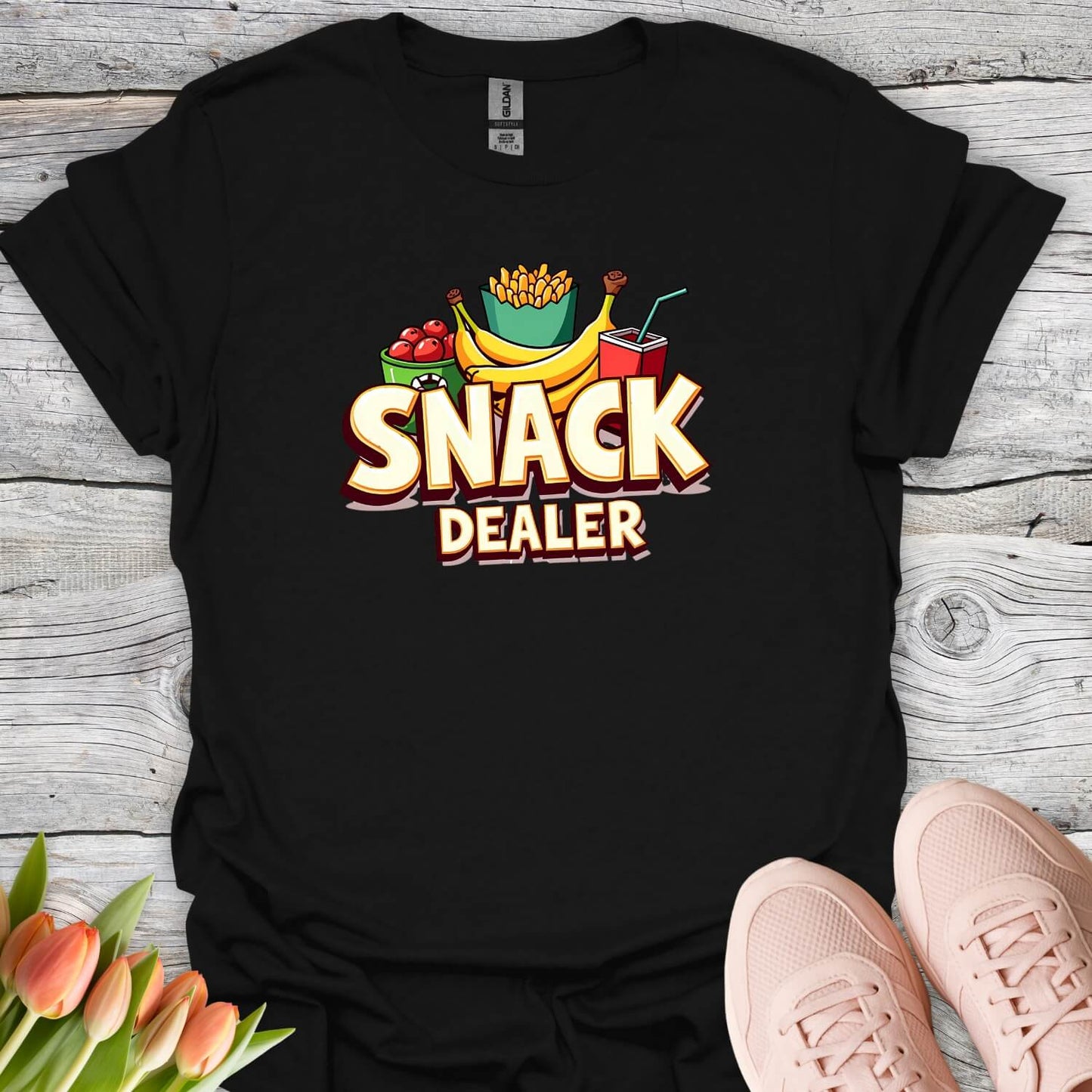 Snack dealer funny black tee