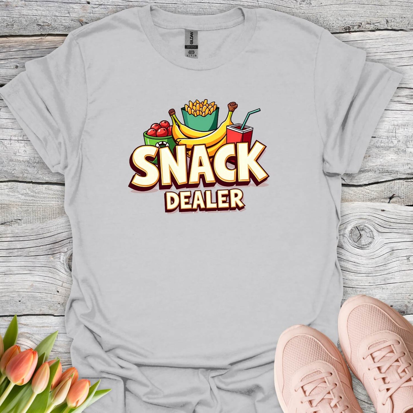 Snack dealer funny grey tee