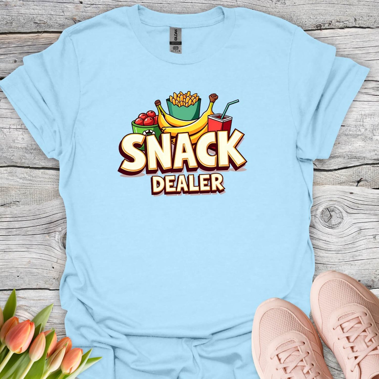 Snack dealer funny lightblue tee
