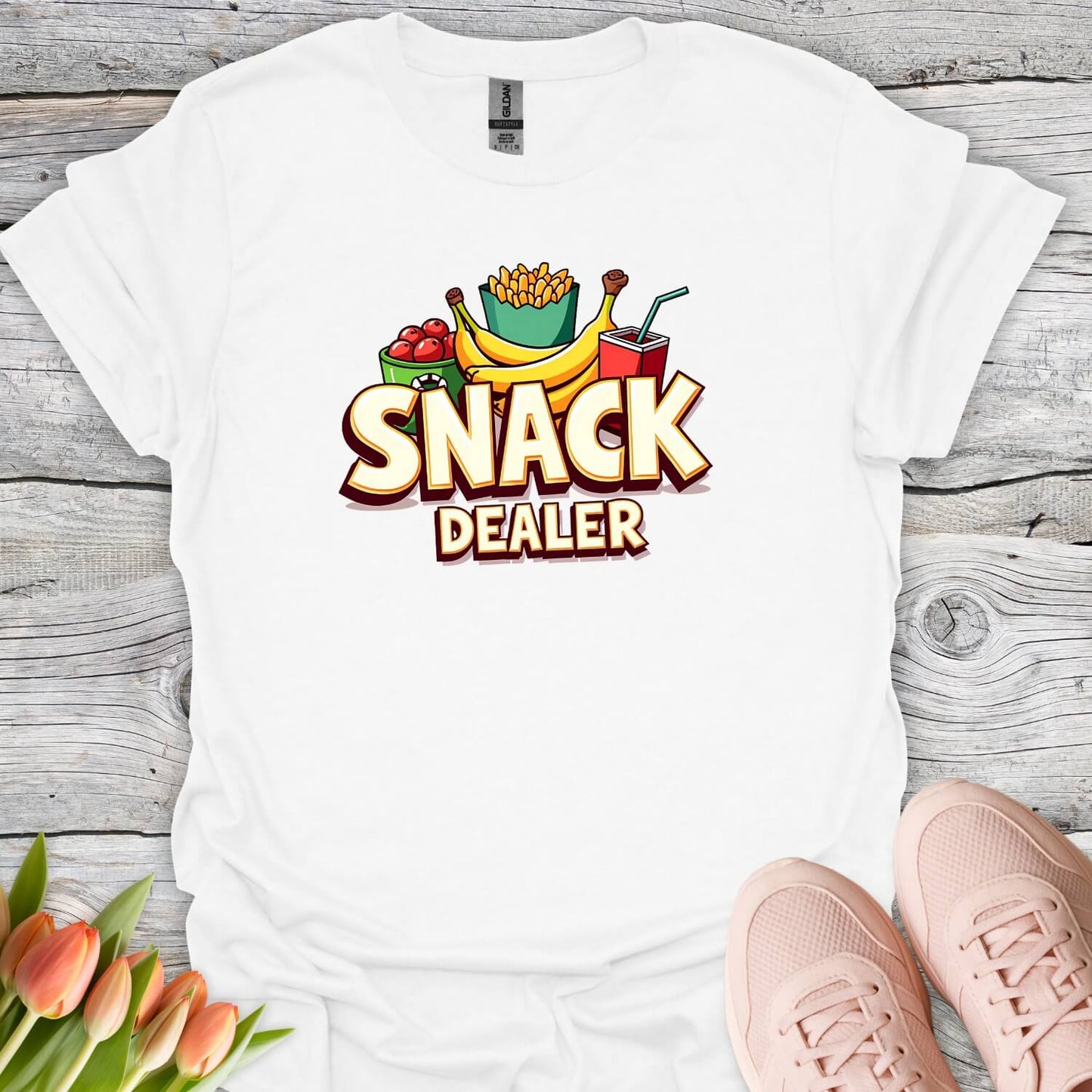 Snack dealer funny white tee