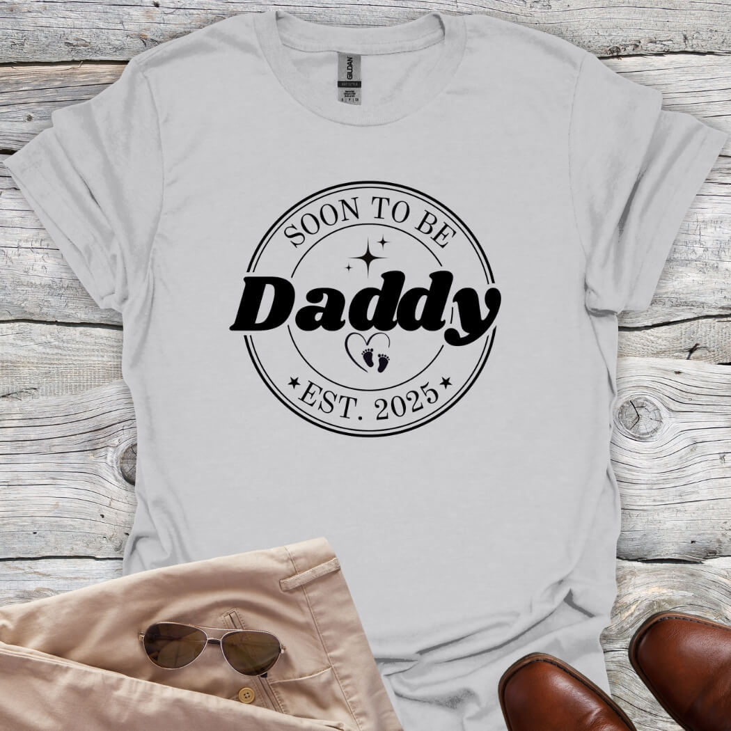 Soon to be daddy grey tee