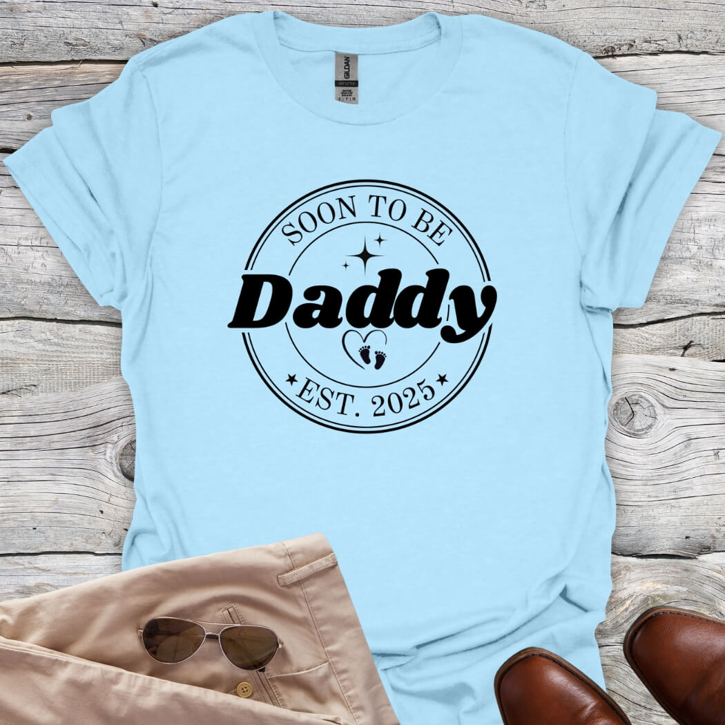 Soon to be daddy lightblue tee