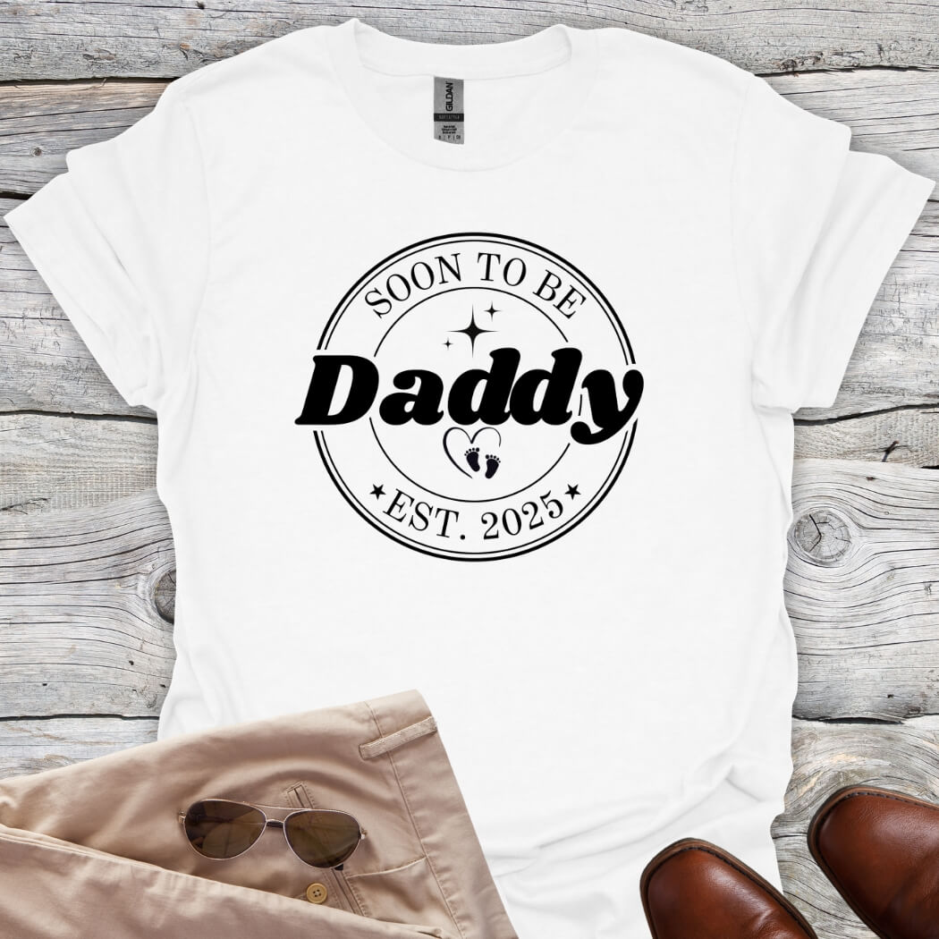 Soon to be daddy white tee