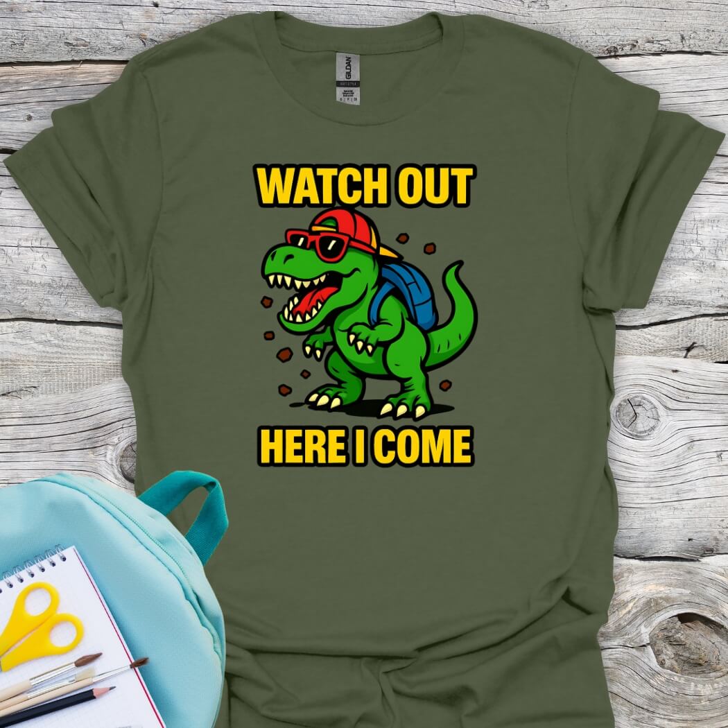 Watch out here I come back to school military youth shirt