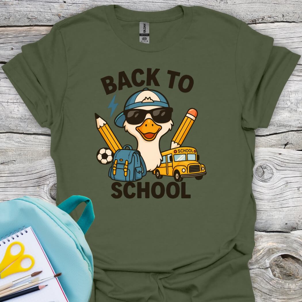 Back to school goose military tee