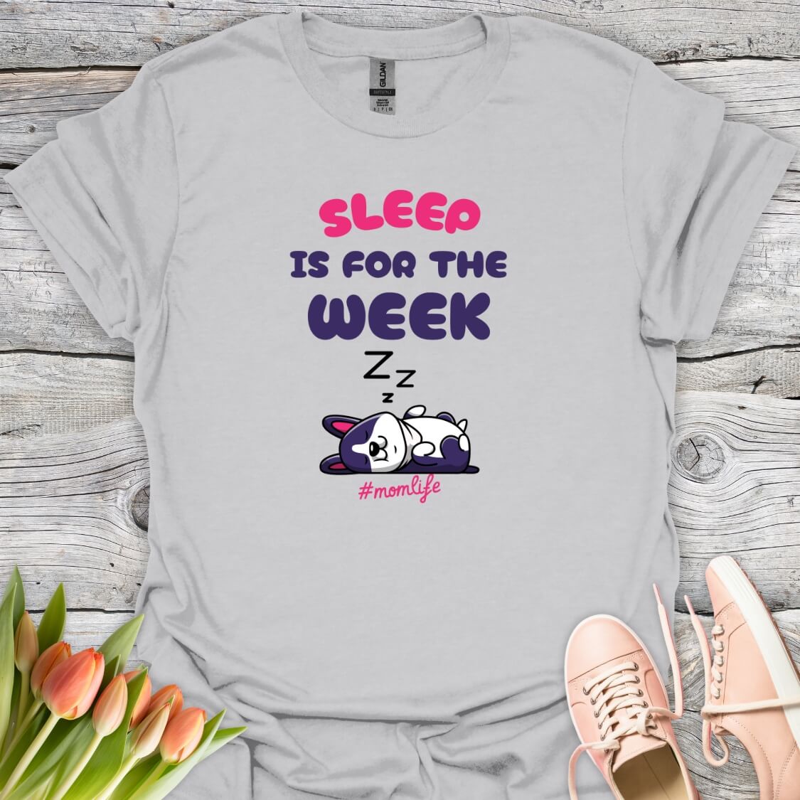 Grey sleep is for the week momlife tee